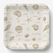 Muscheln Starfish Sun Fun Text Sandstone ID918 Pappteller (Vorderseite)