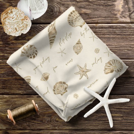 Muscheln Starfish Sun Fun Text Sandstone ID918 Stoff