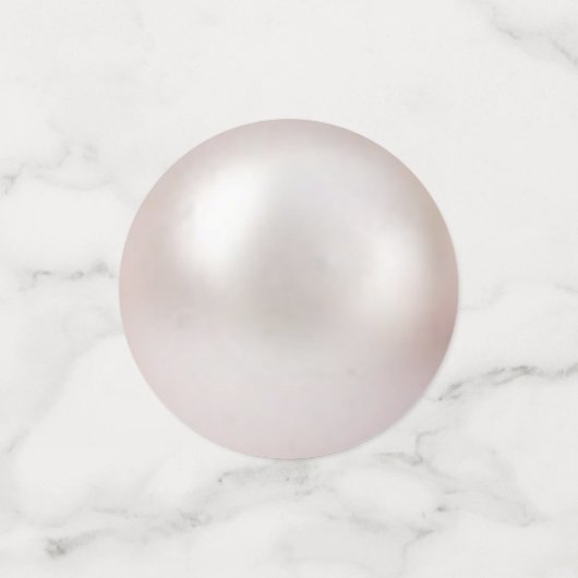 Muscheln, Sterne & Perlen auf Elfenbeintisch Konfetti (Klein Vorderseite)