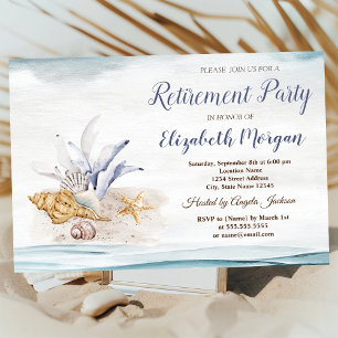 Muscheln Strand Abschiedsparty Einladung