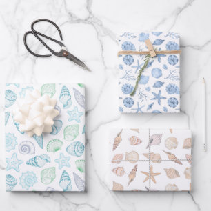 Muscheln Strand Geschenkpapier Set