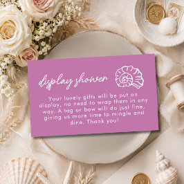 Muscheln Strand Mauve Dekoration Dusch Brautdusche Begleitkarte
