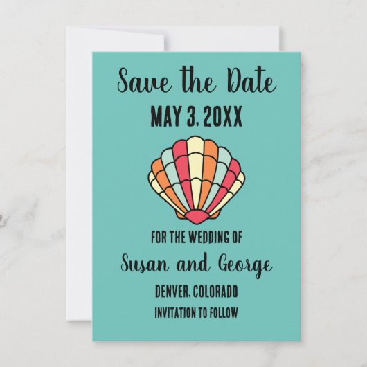 Muscheln Strand Nautilus Save The Date (Vorderseite)