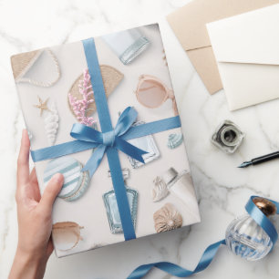 Muscheln Strand Sonnenbrille Seestern Geburtstag Geschenkpapier