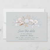 Muscheln Strandhochzeit Foto Save The Date (Vorderseite)