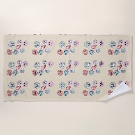 Muscheln Strandtuch (Vorderseite)