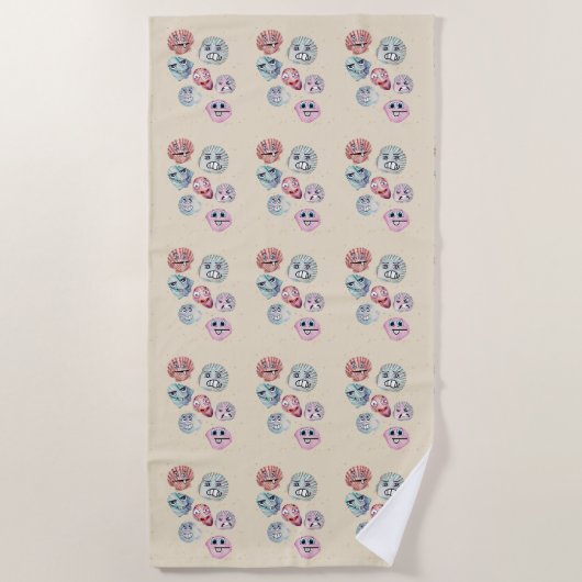 Muscheln Strandtuch (Vorderseite)