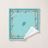 Muscheln & Streifen Badetuch Set (Waschlappen)