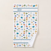 ***Muscheln & Streifen Badetuch Set (Handtuch)