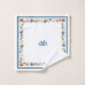 ***Muscheln & Streifen Badetuch Set (Waschlappen)