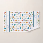 ***Muscheln & Streifen Badetuch Set (Handtuch)