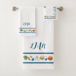 Muscheln & Streifen Badetuch Set