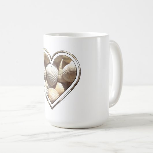 Muscheln Summer Beach Life Heart Seashells Kaffeetasse (VorderseiteRechts)