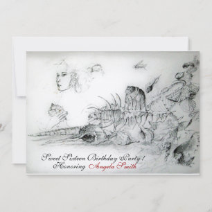 MUSCHELN SÜSSE SECHZEHN-GEBURTSTAGSFEIER,Rubin-Mon Einladung