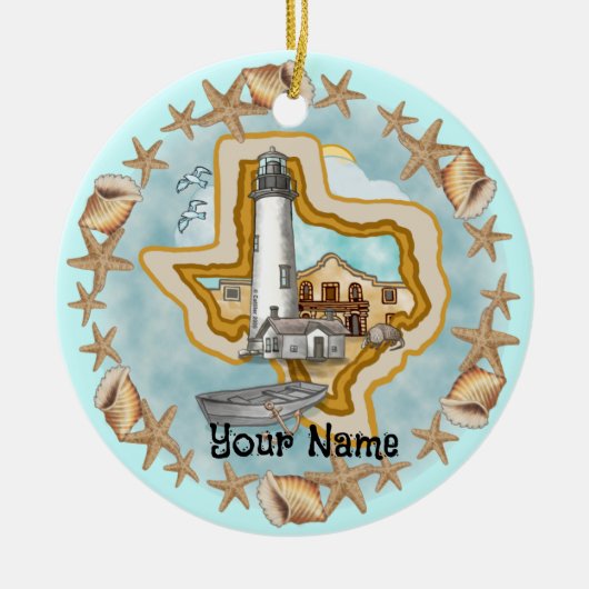 Muscheln Texas Lighthouse Ornament (Vorne)