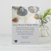 Muscheln Thema Hochzeit Einladung (Stehend Vorderseite)