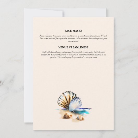 Muscheln tropische Muscheln glänzender Schimmer Einladung (Rückseite)