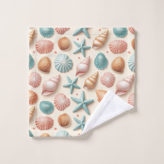 Muscheln Überfluss Badhandtuch Set (Waschlappen)
