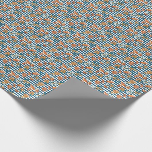 Muscheln und Ankermuster Geschenkpapier (Ecke)