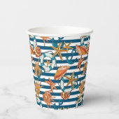 Muscheln und Ankermuster Pappbecher (Rückseite)