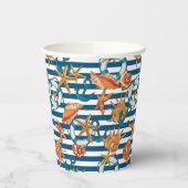 Muscheln und Ankermuster Pappbecher (Links)