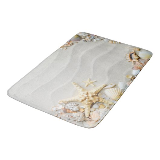 Muscheln und Bademantel Badematte (Schrägansicht)