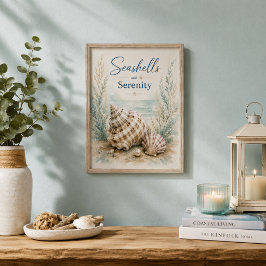 Muscheln und Gelassenheit Küstenbadezimmer Klein Poster