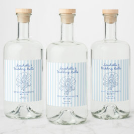 Muscheln und Hochzeitsglocken Bachelorette Alkoholflaschenetikett