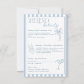 Muscheln und Hochzeitsglocken Bachelorette Einladung (Rückseite)