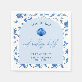 Muscheln und Hochzeitsglocken BRAUTPARTY Serviette