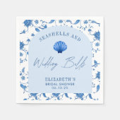 Muscheln und Hochzeitsglocken BRAUTPARTY Serviette (Vorderseite)