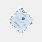 Muscheln und Hochzeitsglocken BRAUTPARTY Serviette (Ecke)