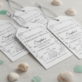 Muscheln und Hochzeitsglocken Strand Junggesellinn Geschenkanhänger