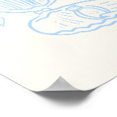 Muscheln und Hochzeitsglocken weich blauer Hand zi Poster (Ecke)