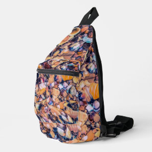 Muscheln und Kiesel Druckknopfbeutel Crossbody Bag