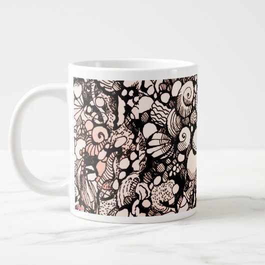 Muscheln und Kiesel Knochen China Tasse (Links)