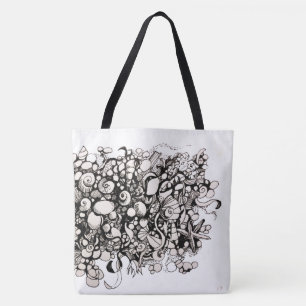 Muscheln und Kiesel Zeichnung Tasche