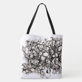 Muscheln und Kiesel Zeichnung Tasche (Rückseite)