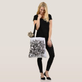 Muscheln und Kiesel Zeichnung Tasche (Am Model)