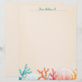 Muscheln und Korallen Briefbogen (Vorne/Hinten)