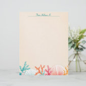Muscheln und Korallen Briefbogen (Stehend Vorderseite)