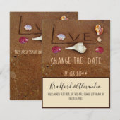 Muscheln und Lieben für Hochzeiten am Strand änder Save The Date (Vorne/Hinten)