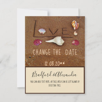 Muscheln und Lieben für Hochzeiten am Strand änder Save The Date