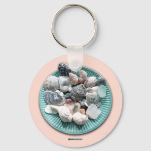 Muscheln und Meerglas Schlüsselanhänger