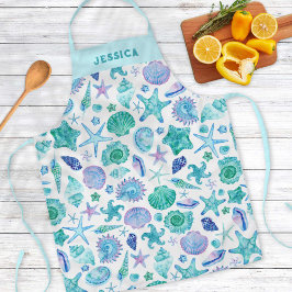 Muscheln und Muster der Meeresküste Schürze