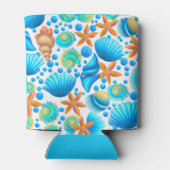 Muscheln und Muster des Starfish Ozeans Dosenkühler (Rückseite)
