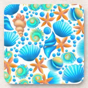 Muscheln und Muster des Starfish Ozeans Getränkeuntersetzer