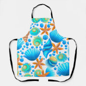 Muscheln und Muster des Starfish Ozeans Schürze (Vorderseite)