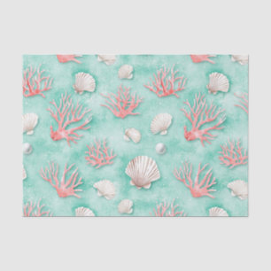 Muscheln und Ozeanwellen Muster (12) Seidenpapier