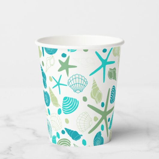 Muscheln und Papiertasse aus Starfish Pappbecher (Rückseite)